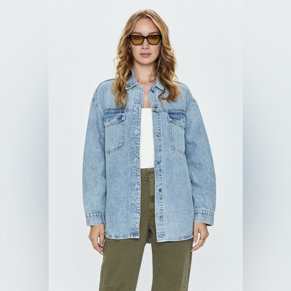pistola Jackets & Blazers - pistola Light Blue Denim Jean Jacket